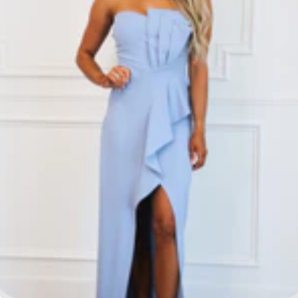 Bella & Bloom Boutique Dusty Blue Chic Moments Maxi Dress